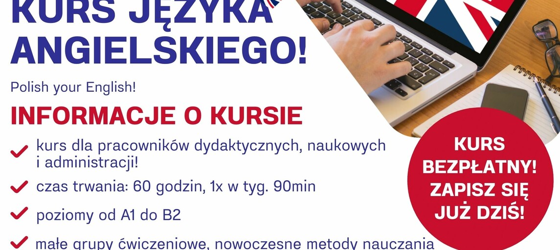 BEZPŁATNE KURSY JĘZYKA ANGIELSKIEGO DLA PRACOWNIKÓW UZ